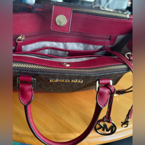 Michael Kors Red and Brown Satchel - Picture 5 of 8